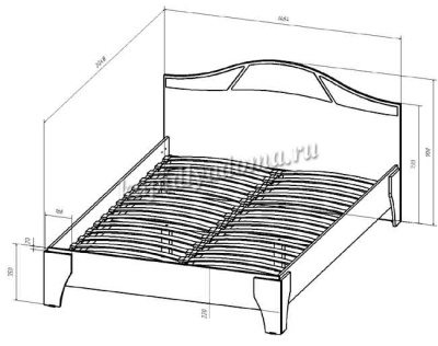 Кровать Верона 2-х спальная 1.4 с ортопедическим основанием (Венге/Дуб молочный)
