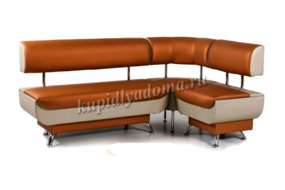Кухонный диван Валенсия угловой модуль МУ 500 (Кожзам 221 шоколад/101 бежевый)