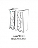 Шкаф верхний со стекдом ВС600 кухня Агава (Акация белая)