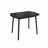Стол обеденный раздвижной со стеклом Винер Mini (Черный)