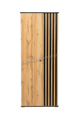 Шкаф для одежды комбинированный 2-х дв. Либерти 51.12 h=20 (Дуб вотан/Чёрный/Дуб вотан)