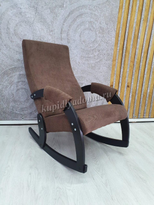 Кресло-качалка Консул М Модель 67 М (Орех-эмаль/Ткань Коричневый Verona Brown)