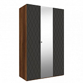 Шкаф комбинированный Римини 3х дверный с зеркалом (Дуб каньон темный/Графит софт)